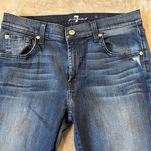 7 For All Mankind Relaxed Skinny Blue Denim Jeans Wmn’s Sz 28 - Picture 2 of 11